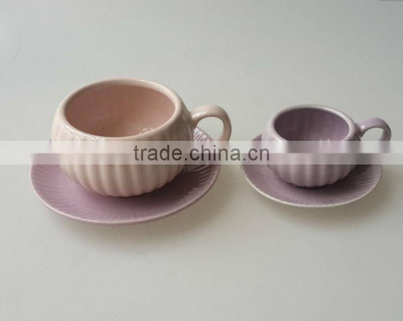 2014 Fashion ceramic 280ml coffee cup saucer