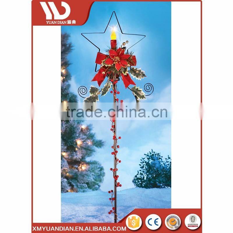 Home & Garden Decoration Star Candle Solar Stake Light Personalized Polyresin Christmas Ornaments Wholesale