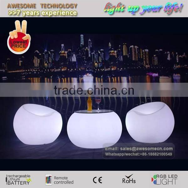 light up white plastic coffee table for wedding (TP112)