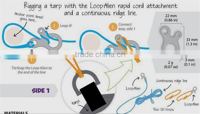 Outdoor Emergency Survival Stainless Steel 3 Hole Rope Knotting Buckle