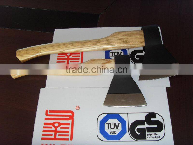 Forged Russian type axe with wooden handle