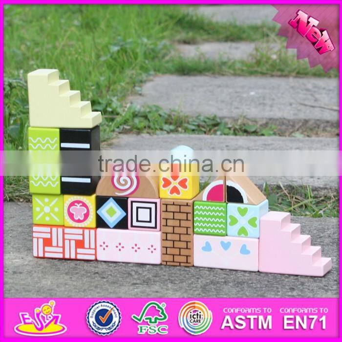 2017 new design 100 pieces kids preschool building toy wood blocks for sale W13A130