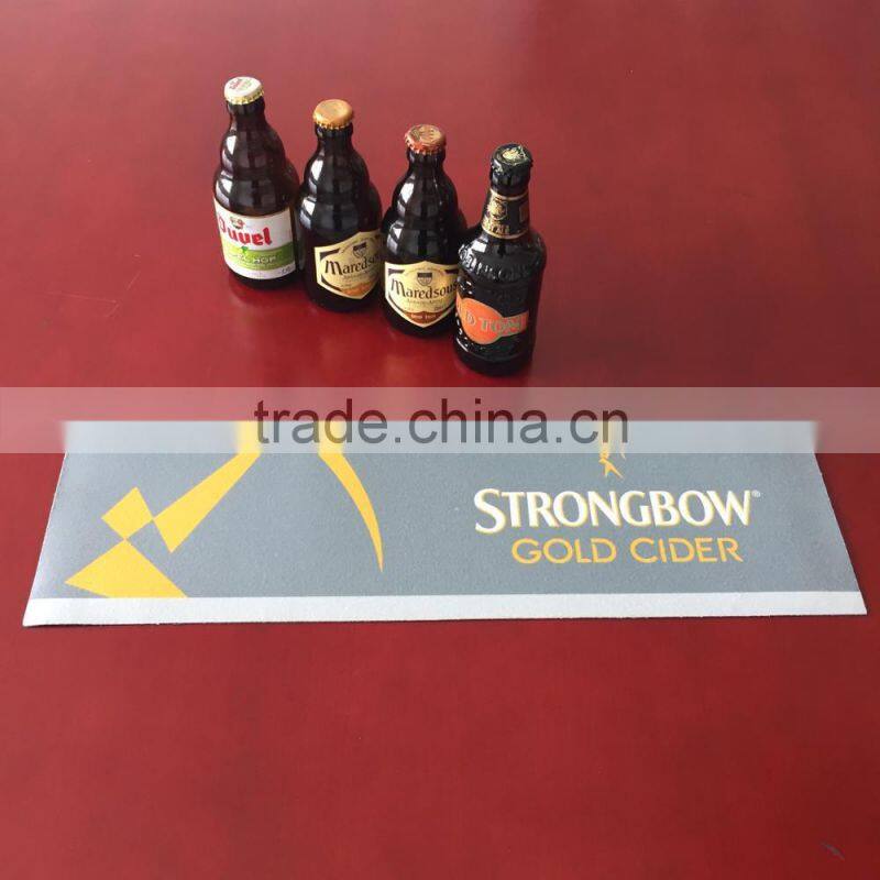 custom logo printed non woven fabric rubber bar mat