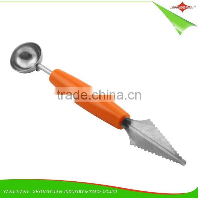 ZY-F1490 double head stainless steel fruit carving melon baller tools