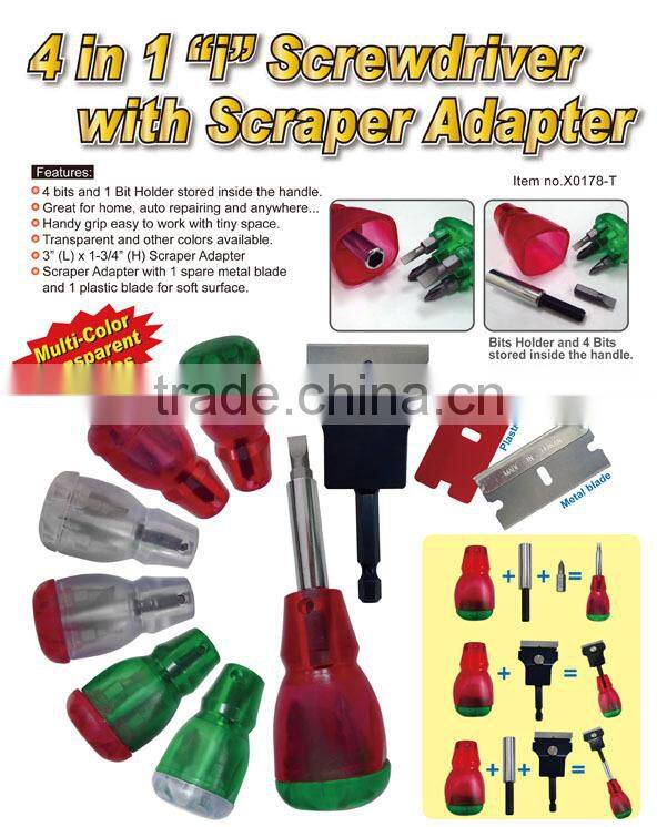 4 in 1 "i" Screwdriver with Scraper Adapter
