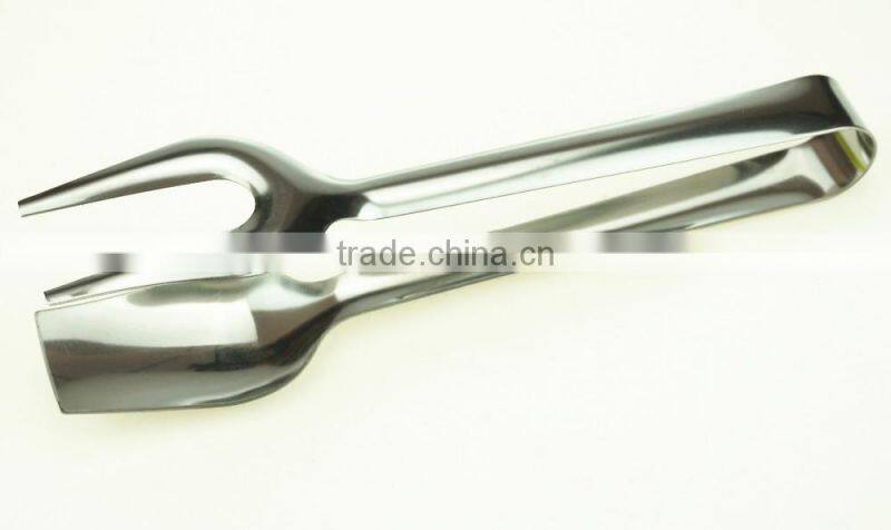39044 8.5 Inch Stainless StFeel Kitchen Tongs BBQ Grill Food salad Tongs With Fork