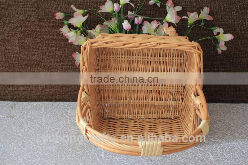 Storage Willow Basket With Handles Convenient For Picnic