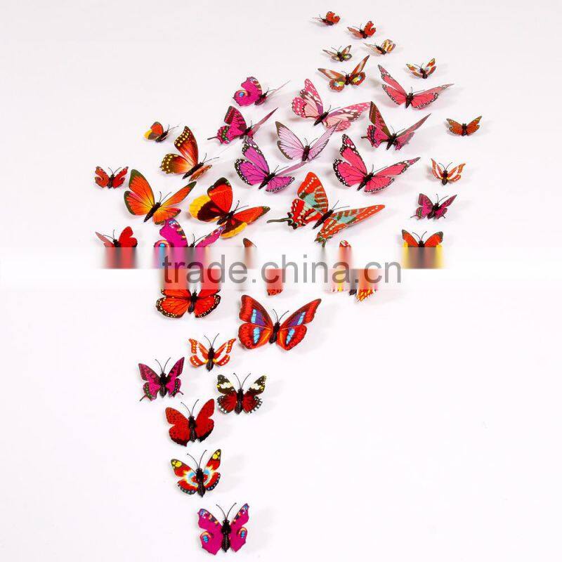 3D Butterfly Multicolor Butterflies Wall Quote Stickers Shopping Window Home Wall Decoration Fridge Magnet