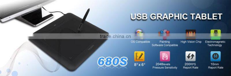white cheap digital tablet with graphics stylus for drawing writing Huion 680s