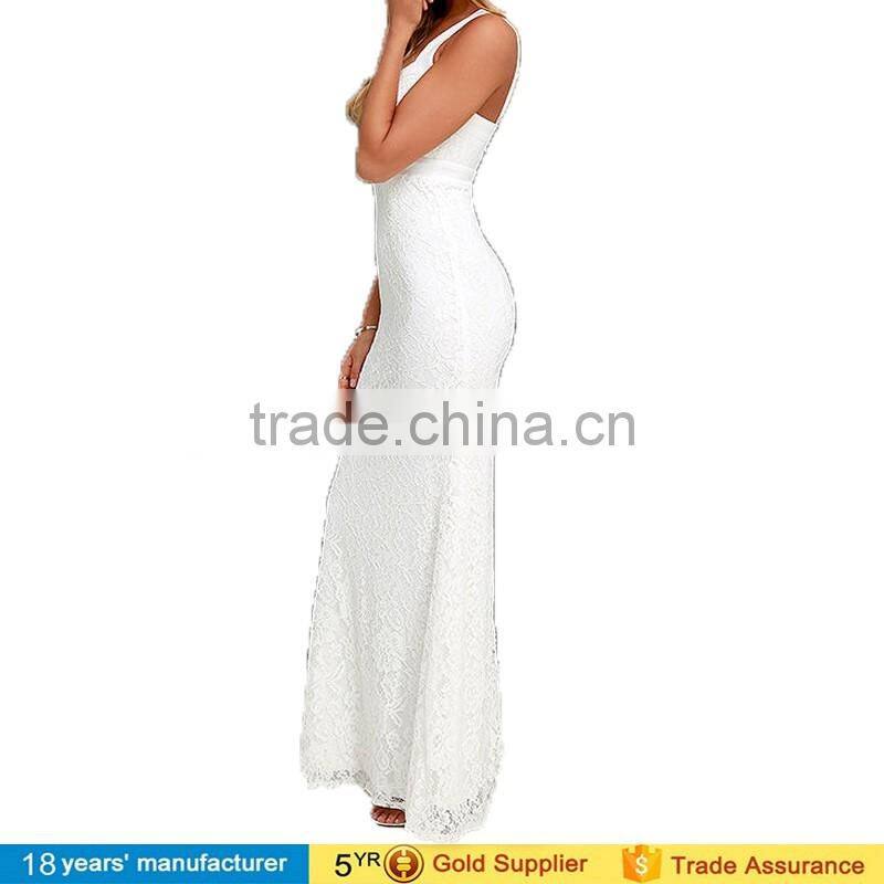 2016 ladies lace long evening party wear fashion maxi dresses with picture