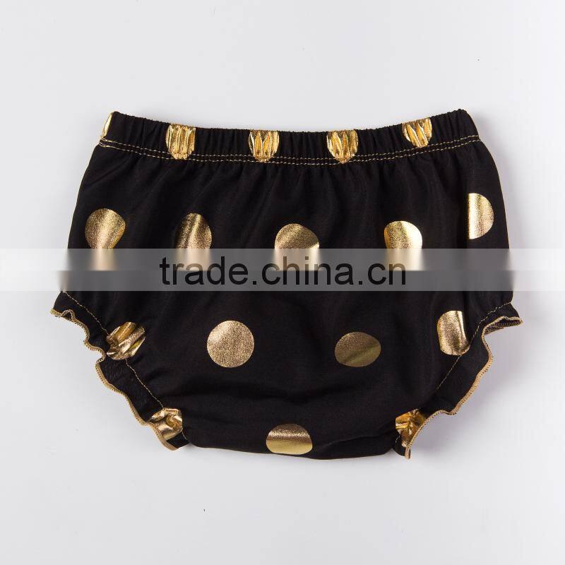 wholesale latest design Girls Sequin Polka Dot Cotton Toddler Infant Shorts Baby Bloomers With Golden Dots
