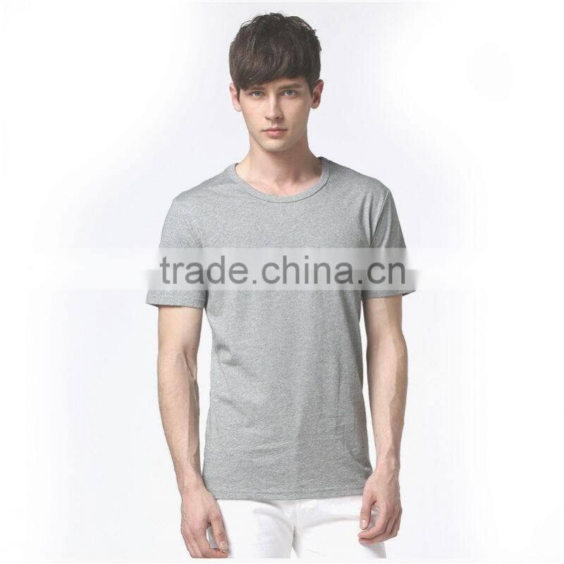 Stock cotton round neck short sleeve t-shirt