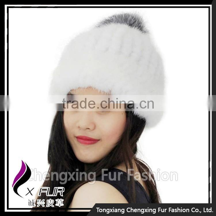 CX-C-239Q Winter Fur Hat For Women Knitted Mink Fur Hat