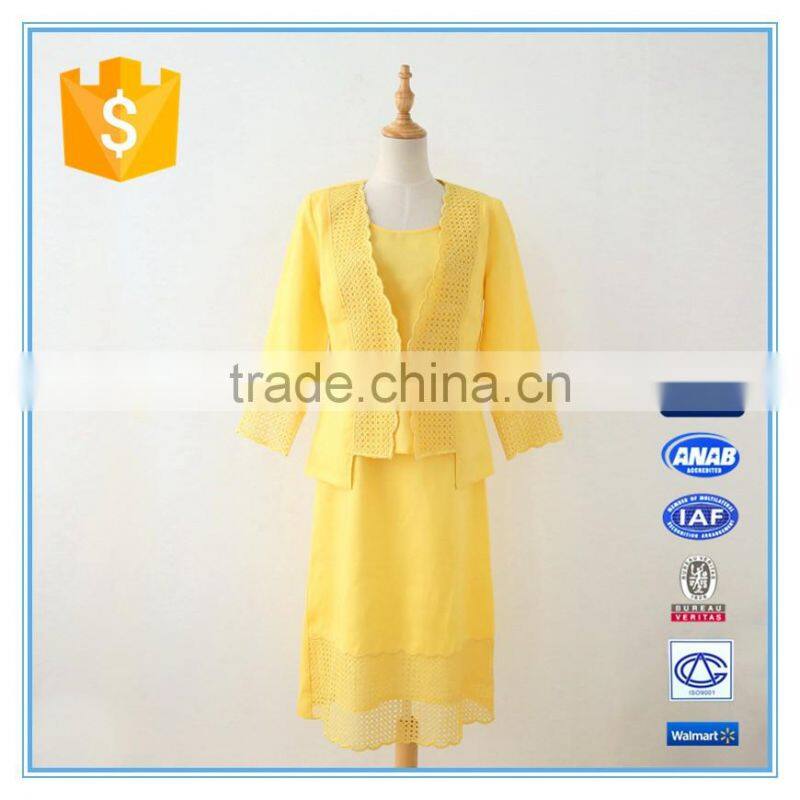 Casual ramie cotton simple 3 pcs ladies' church suits