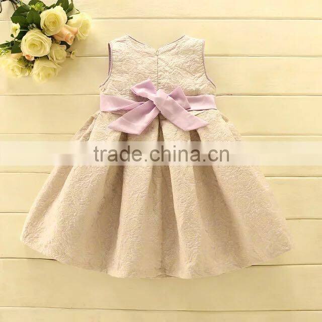 2017 kids beautiful model frock design girls winter vest dress for infants European Style Autumn Children's baby Party Dress