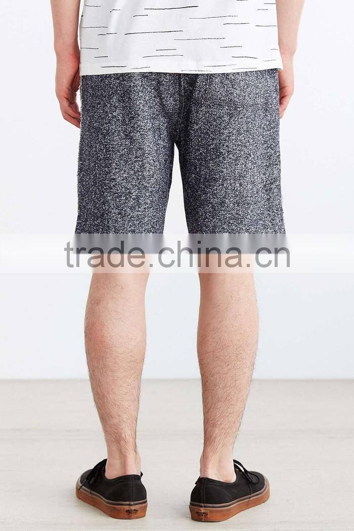 Pure color mens cutoff knit board shorts for sale