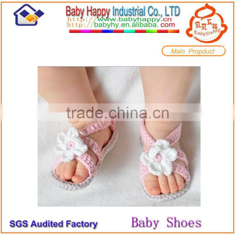 Wholesale soft pink crochet baby sandals tutorial