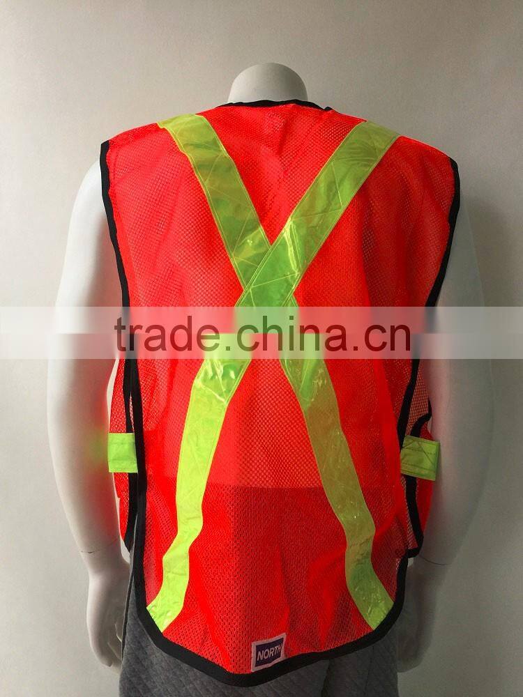 Safety traffic hi visibility reflective safety vest with PVC tapes