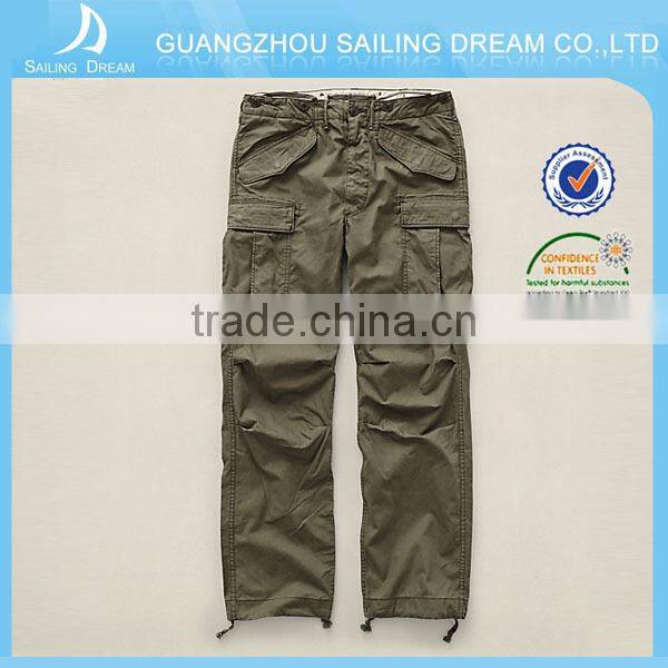 Best price pure cotton heavy washed military style cargo pants