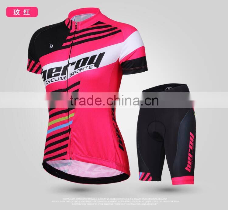 BEROY Coolmax Compression Bicycle Cycling Clothing, Women Cycling Short Jersey Set