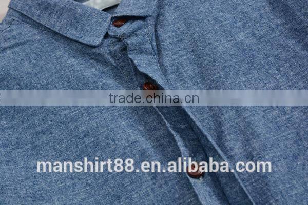 men's simple cotton/linen hidden placket long sleeves casual shirt