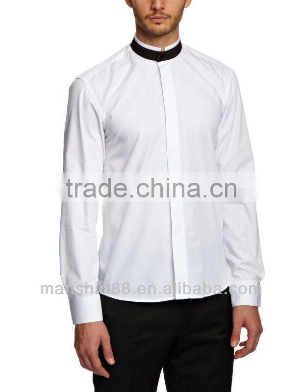 mens white mandarin collar tuxedo shirt