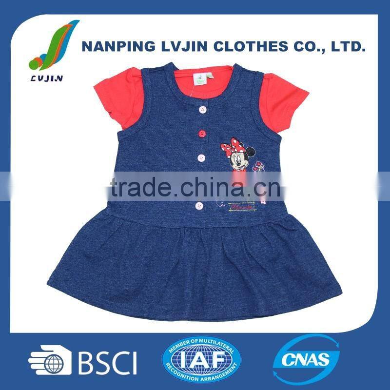 China Suppliers New Fashion Girl Dress baby girl denim dress t-shirt kids girls dresses