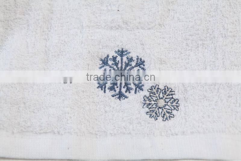 100% cotton velour embroidery hand towel