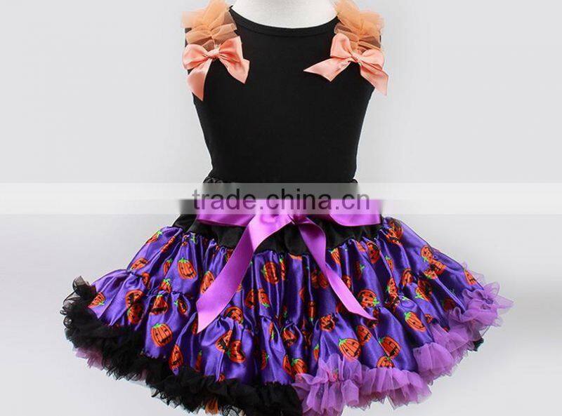 children clothes,black cotton t shirt with pettiskirts, tutus