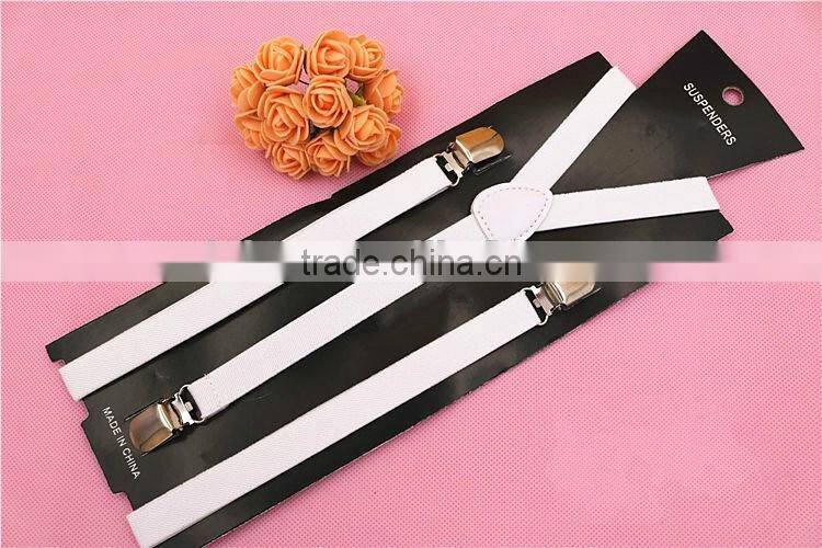 15 Colors 0.6 Inch Clip-on Suspenders Elastic Y-Shape Adjustable Braces