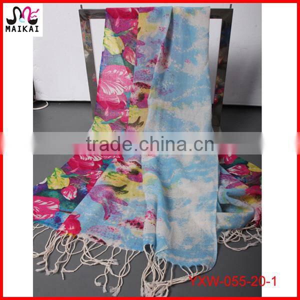 Fashionable new design circle printed wool scarf for women