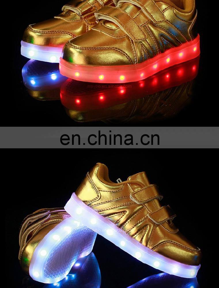 Factory wholesale OEM USB charge Children kids Led shoes sneakers Cool casual shoes for boys girls