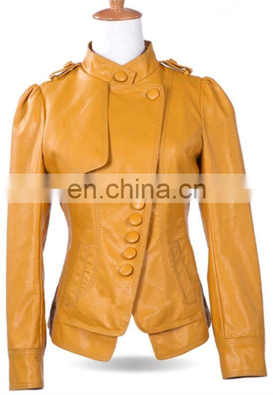 New Collection High Quality Fashion Women Casual PU Leather Jacket