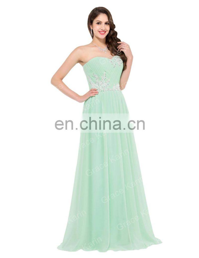 Grace Karin Sweetheart Off Shoulder Strapless Sexy Long Sequin Prom Dress CL6107-1#