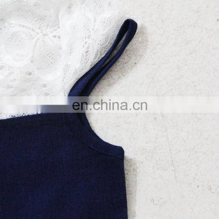 Guangzhou factory supply beautiful children baby girls denim dresses