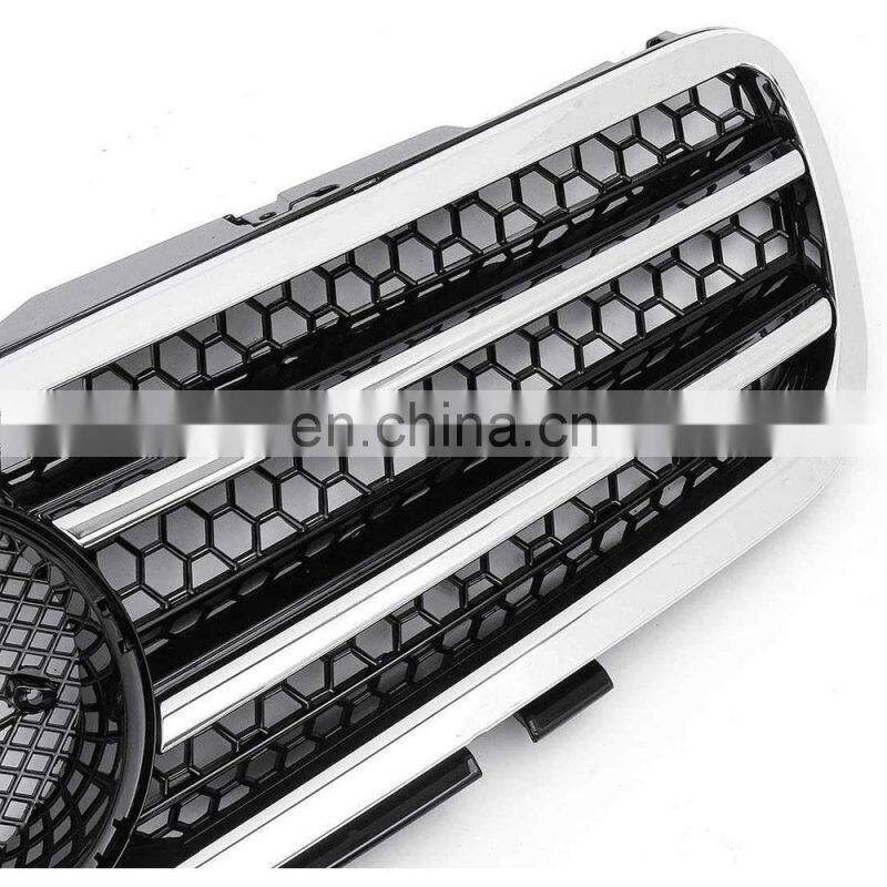 2 Fin black Front Grill Grille 03-07 for Mercedes Benz SL Class R230 W230 SL500 SL550 SL600