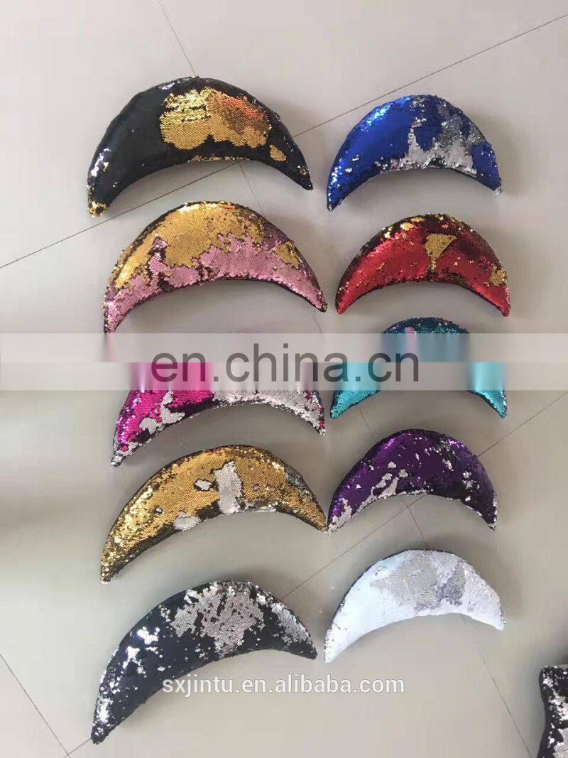 Custom Heart/Moon/Star Reversible Mermaid Sequin Throw Pillow cover