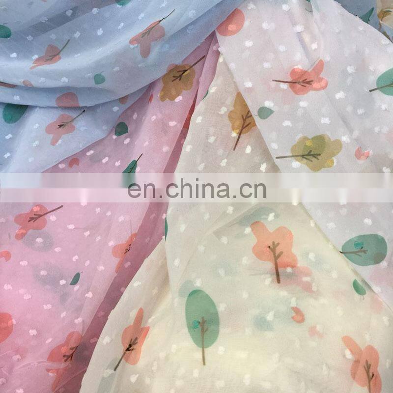 2020 new design chiffon printed fabric 75D for women's dress