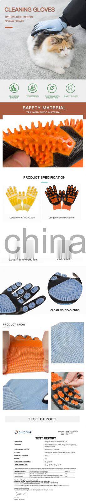 Manufacture Wholesale Massage Hair Removal Brush Cleaning Pet Dog Cat Bath Grooming Gloves Products