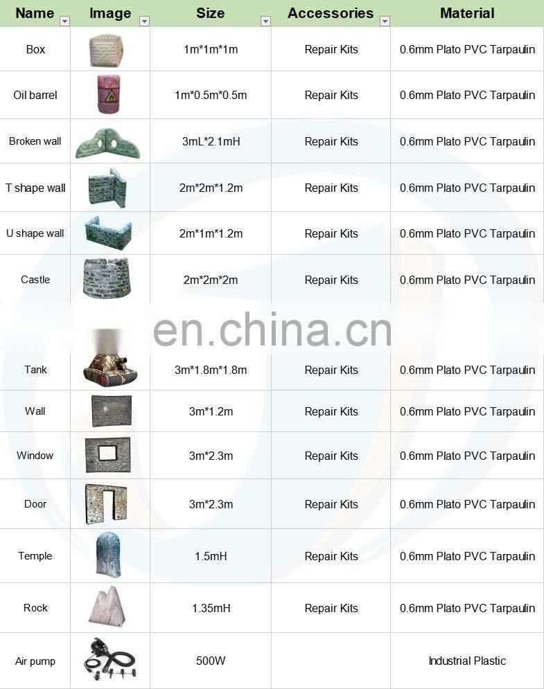 Interactive Shooting Game Archery Target Used Tank Paintball Air Bunker Set Inflatable Tank Paintball For Team