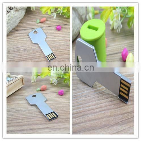 Hot Sale Metal Key Shape USB Flash Drive 64GB 32GB 16GB 8GB USB Pen Drive with Your Logo Customized