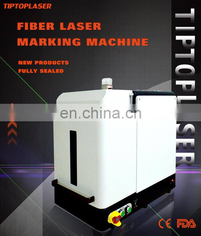 New product small enclosed 50w gold and silver fiber laser marking machine