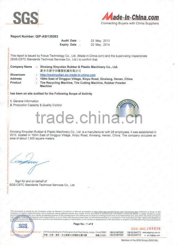 XKP series rubber raw material machinery from xinyutian