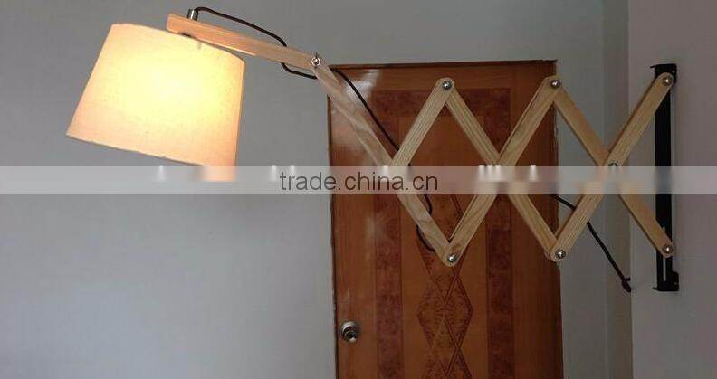 Nordic folding wood wall lamp