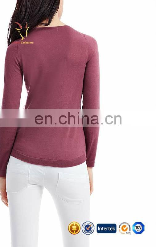 Fashion Cashmere Tunic Sweater Clothes Crew Neck Pullover For Women