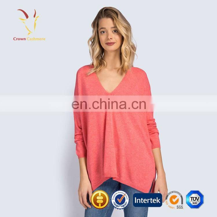 Women Mongolian Cashmere Vneck Sweater Woman