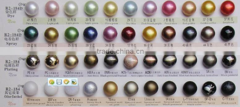Shiny white dome shape metal shank pearl button