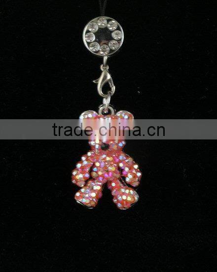 bling rhinestone teddy bear keychain
