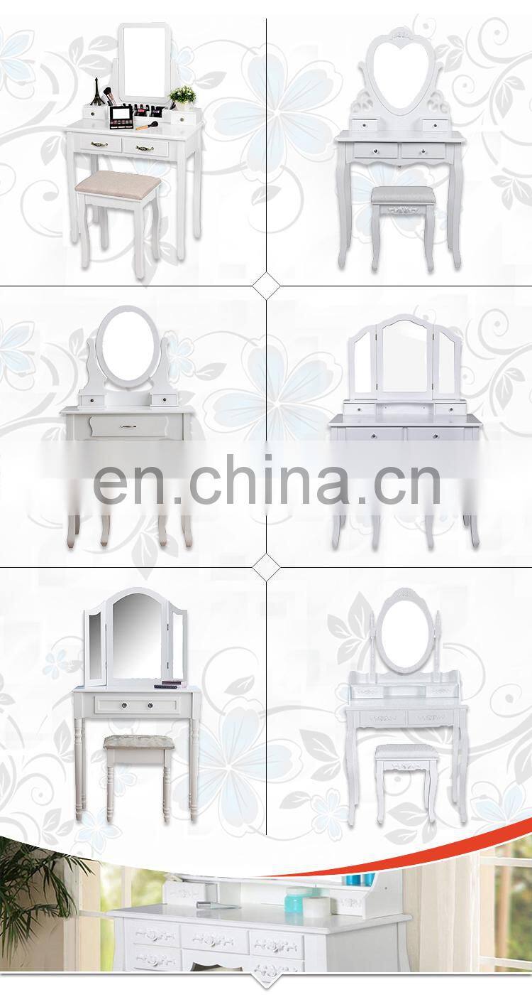 modern wooden dressing table stools mirror with storage