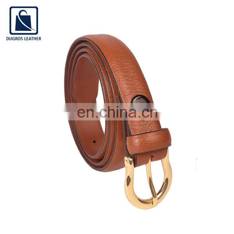 2021 New Arrival Gold Fitting Matching Stitching Unique Design Fashion Style Men Genuine Leather Belt at Low Price